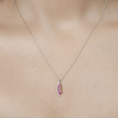 0.43 Carat Genuine Ruby and White Diamond 14K White Gold Pendant by Bids.com