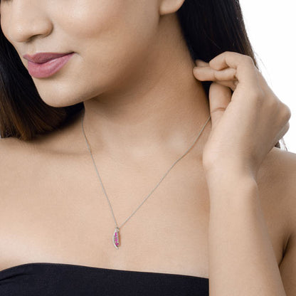 0.43 Carat Genuine Ruby and White Diamond 14K White Gold Pendant by Bids.com