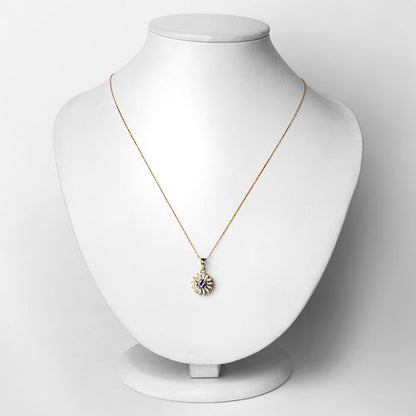 0.31 Carat Genuine Tanzanite and White Diamond 14K Yellow Gold Pendant by Bids.com