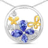1.33 Carat Genuine Tanzanite and White Topaz .925 Sterling Silver Pendant 