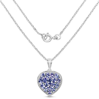 9.79 Carat Genuine Amazonite &amp; Tanzanite .925 Sterling Silver Pendant by Bids.com