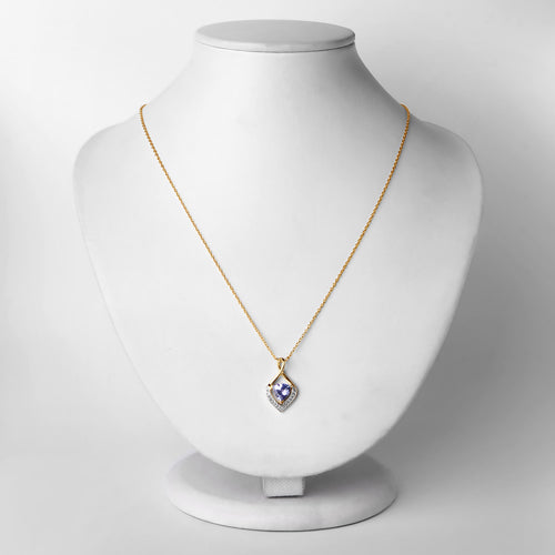 0.96 Carat Genuine Tanzanite and White Topaz .925 Sterling Silver Pendant by Bids.com
