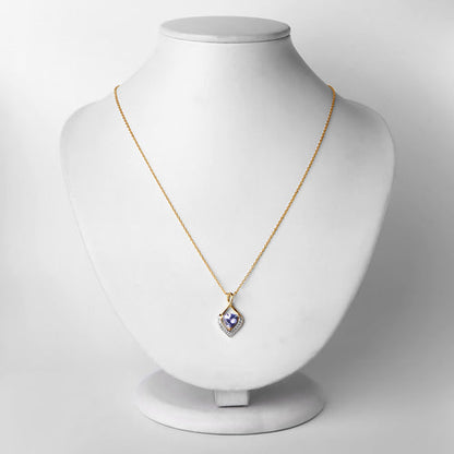0.96 Carat Genuine Tanzanite and White Topaz .925 Sterling Silver Pendant by Bids.com