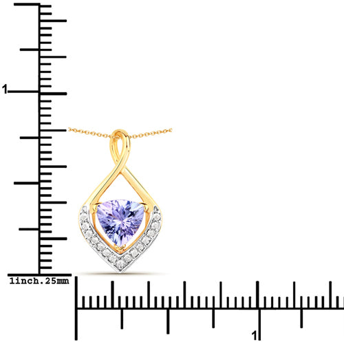 0.96 Carat Genuine Tanzanite and White Topaz .925 Sterling Silver Pendant by Bids.com