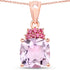 18K Rose Gold Plated 5.55 Carat Genuine Pink Amethyst and Rhodolite .925 Sterling Silver Pendant by Bids.com