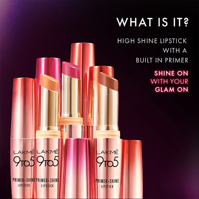 Lakme 9 To 5 Primer + Shine Lipstick - Blush Mauve