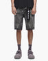 Valabasas Palace Rhinestone Shorts - Grey Wash by Denim Exchange