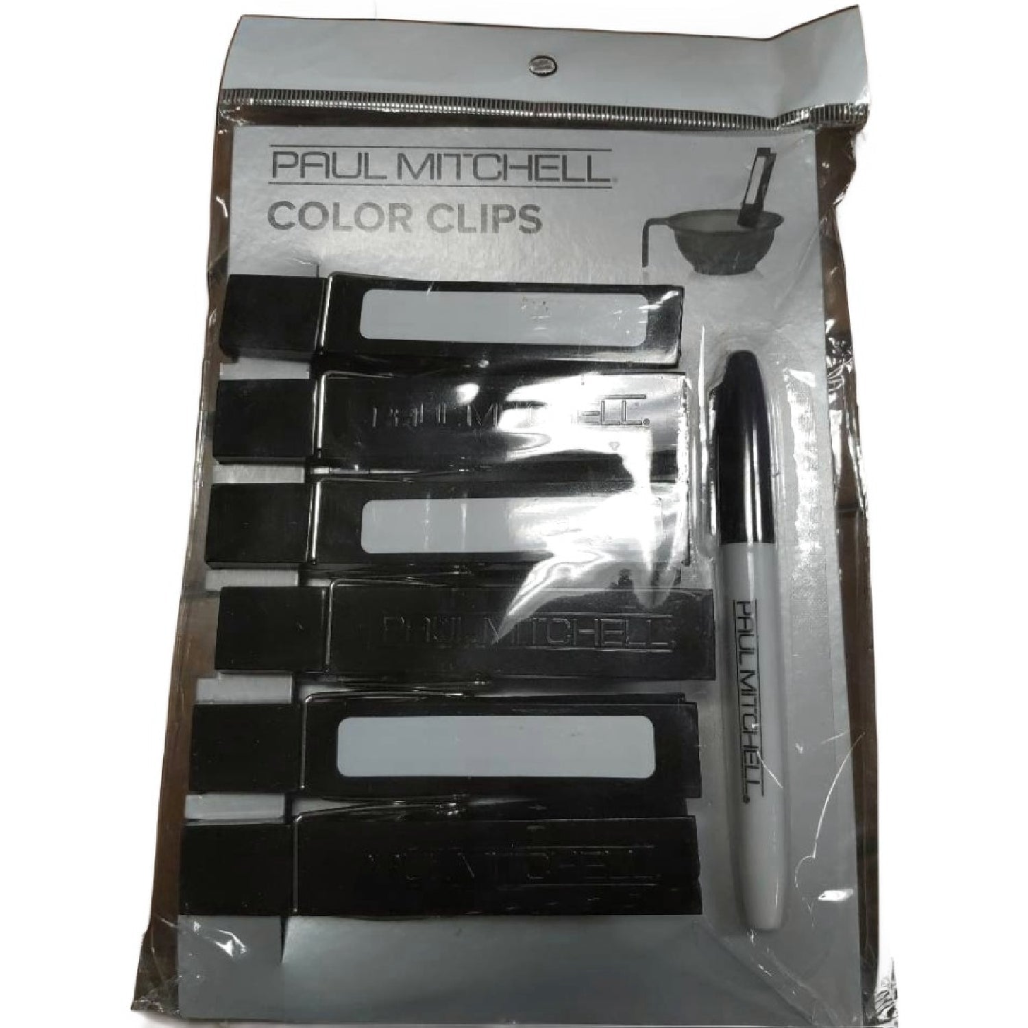 Paul Mitchell Color Bowl Clips with Dry Erase Marker 6-Qty