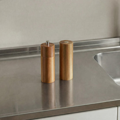 Wood Pepper Mill &amp; Salt Shaker Set