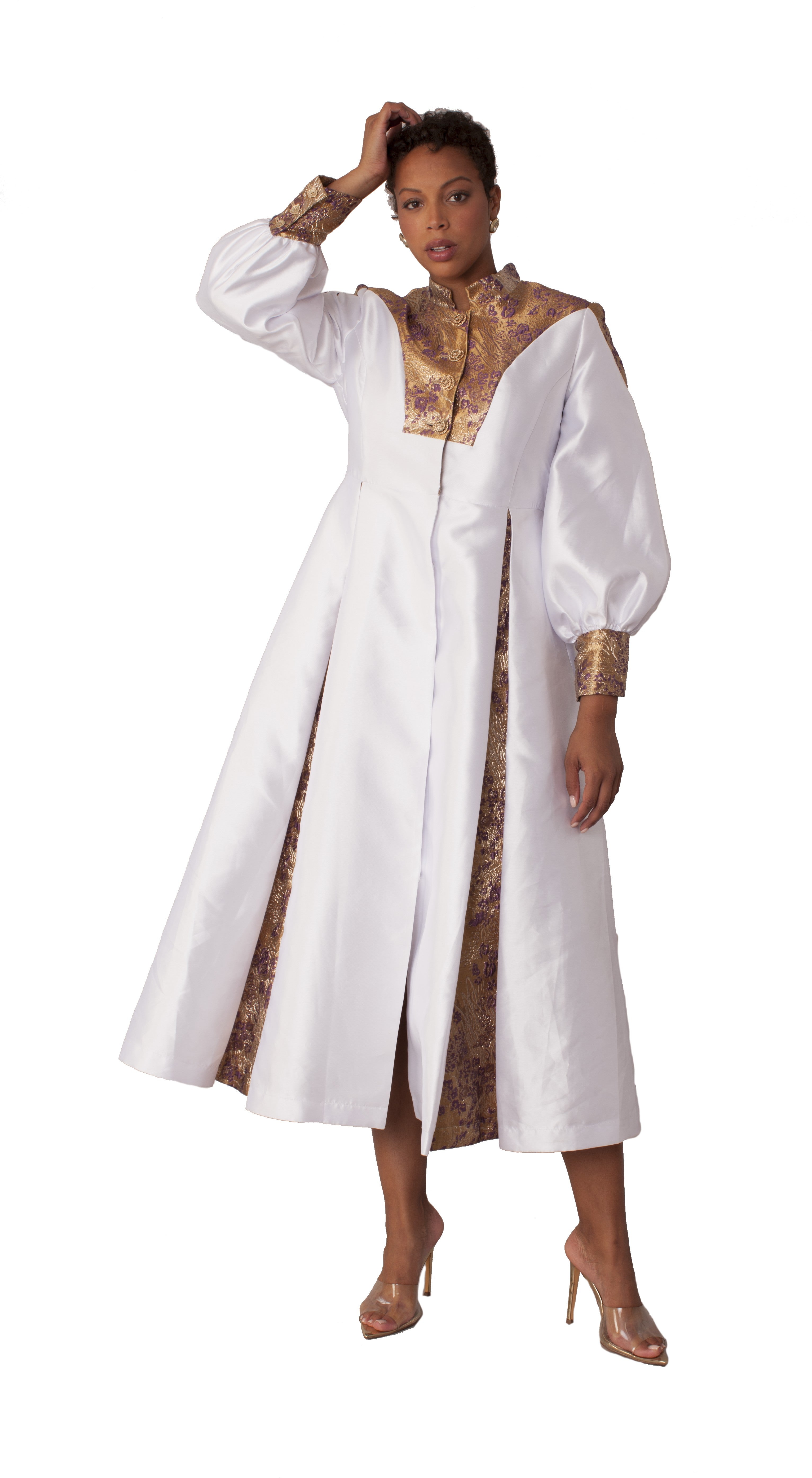 Plus Size Clergy Robe with Bishop Sleeves – 4851W by Tally Taylor
