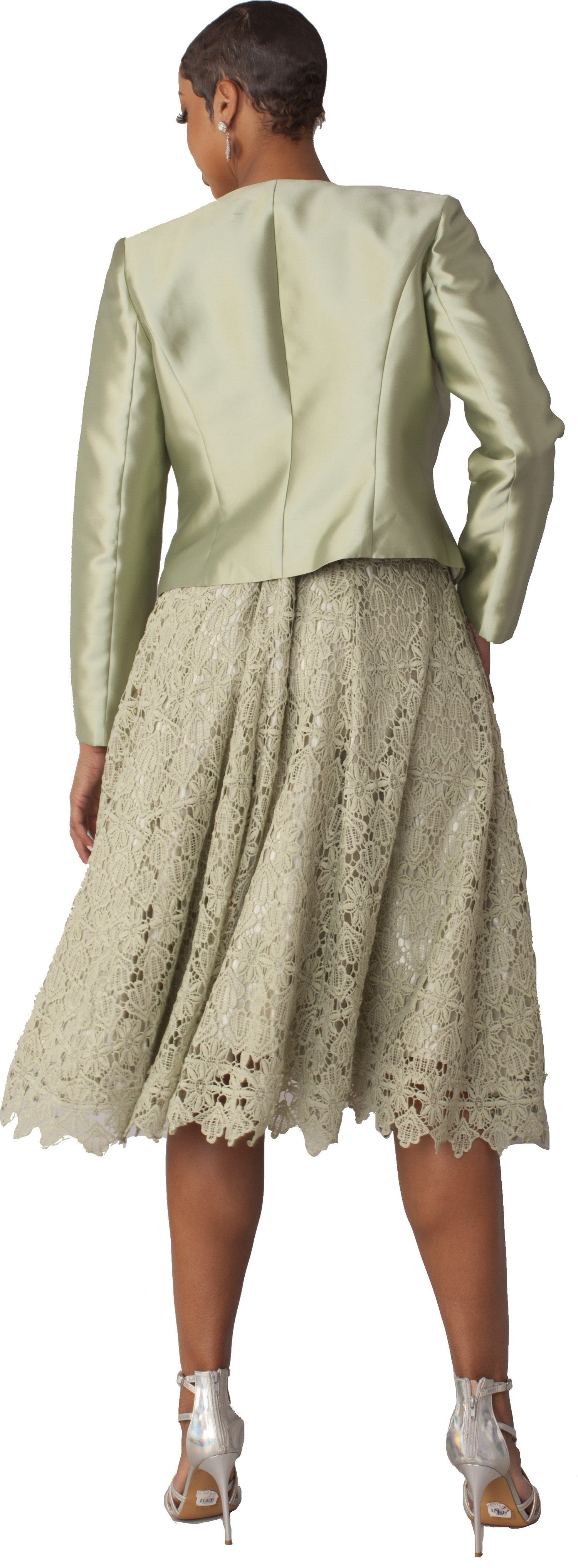 Plus Size Lace Church Dress with Satin Jacket -4529W by Tally Taylor