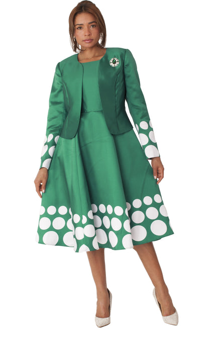 Plus Size Polka Dot Flare Dress Set with Jacket - 4817W by Tally Taylor