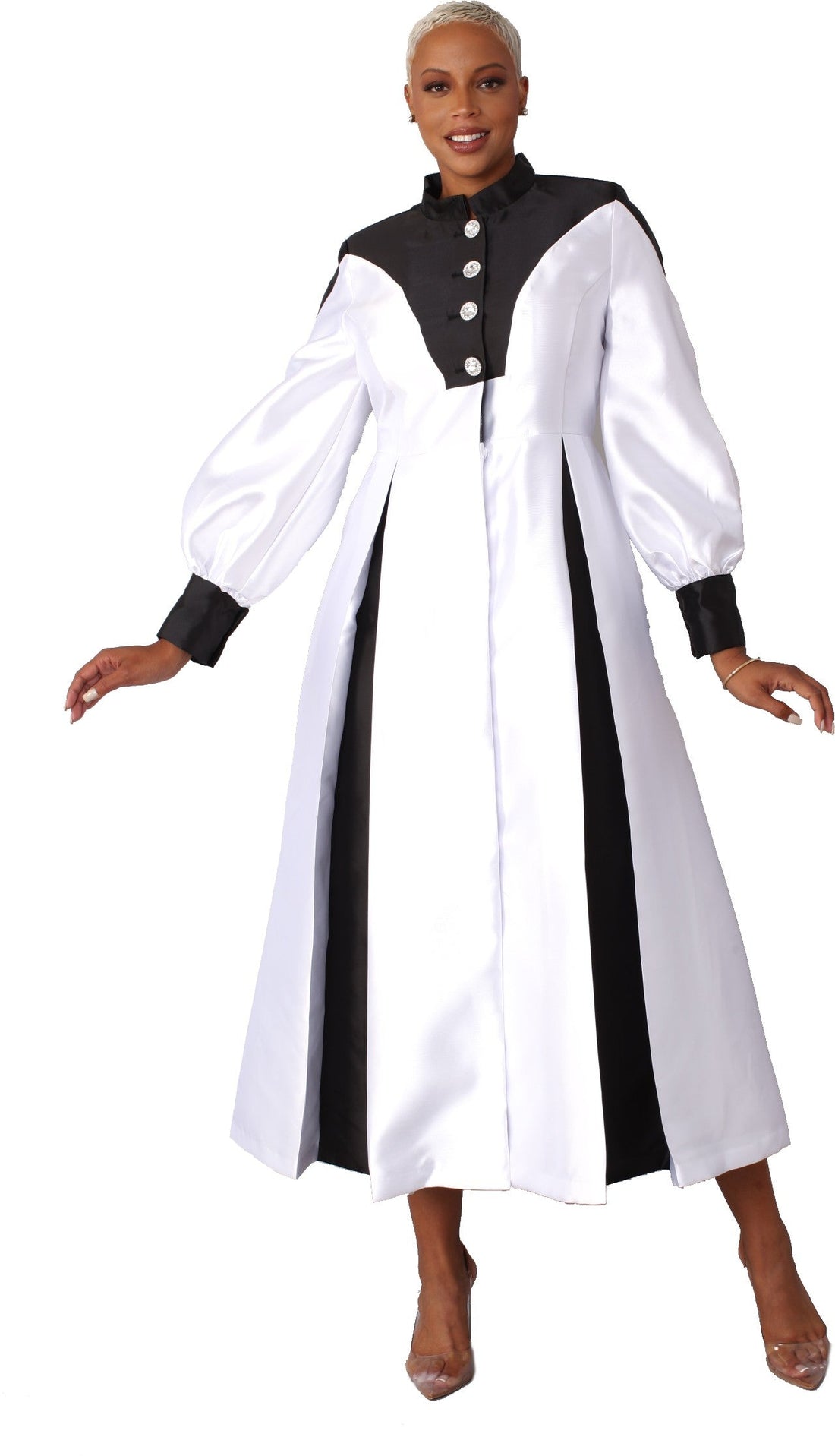 Plus Size Two-Toned Woven Cassock Robe- 4802W by Tally Taylor