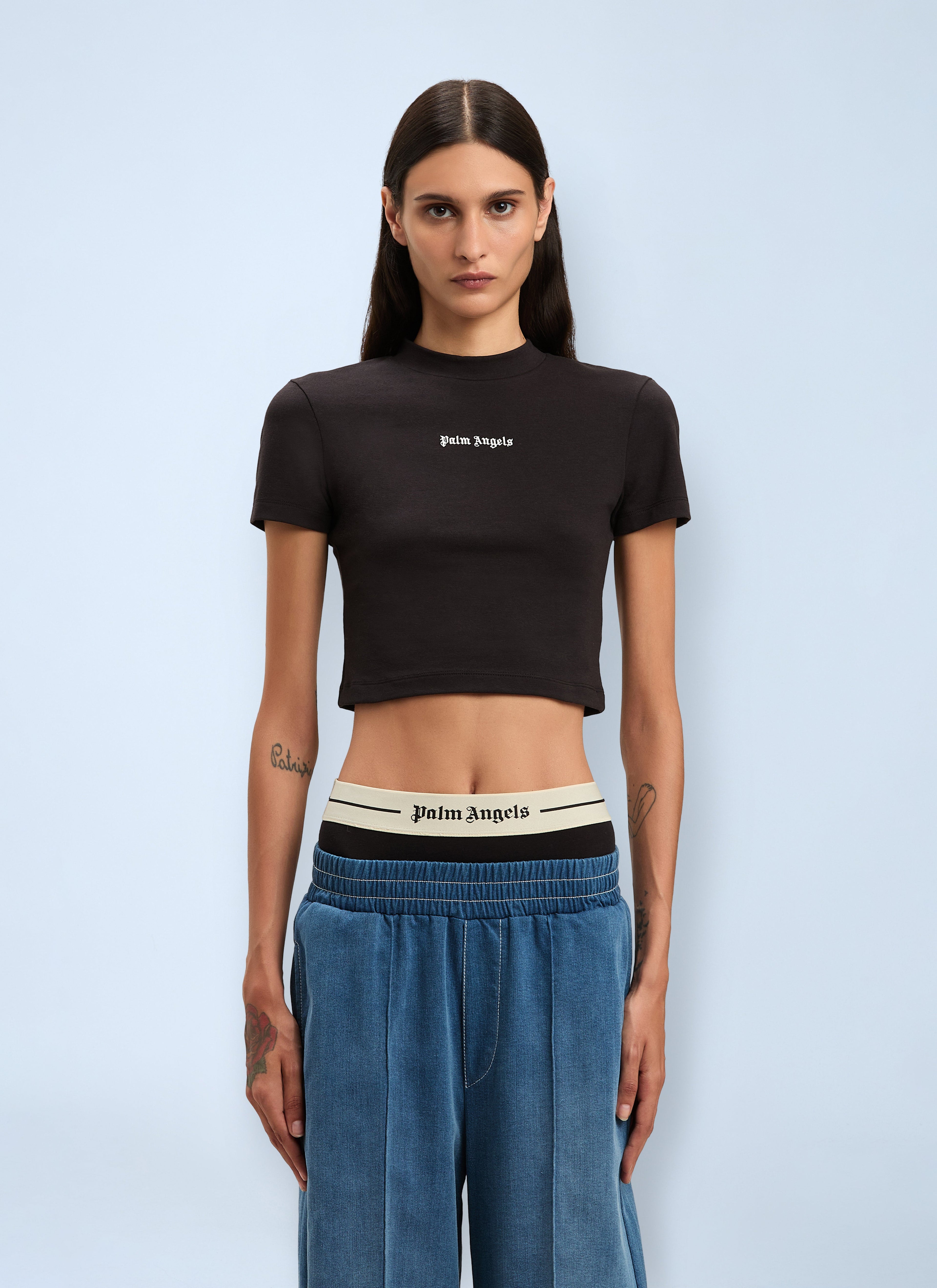 Palm Angels Women Logo Motif T-Shirt by Luosophy