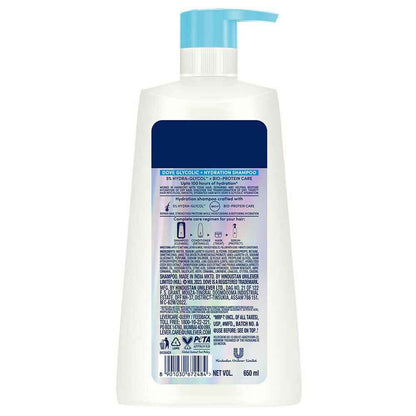 Dove Glycolic + Hydration Shampoo With 5% Hydra-Glycol For Upto 100 Hours Of Hydrated, Fluid Hair