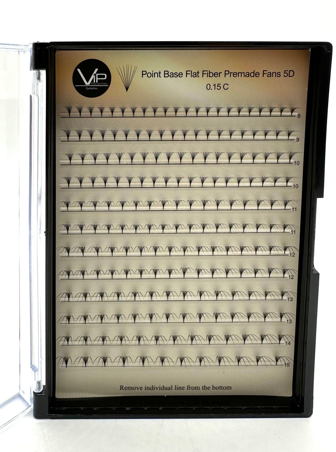 VIP Point Base Flat Fiber Premade Fans 12 Lines 9cm 5D 8D - DestGlow