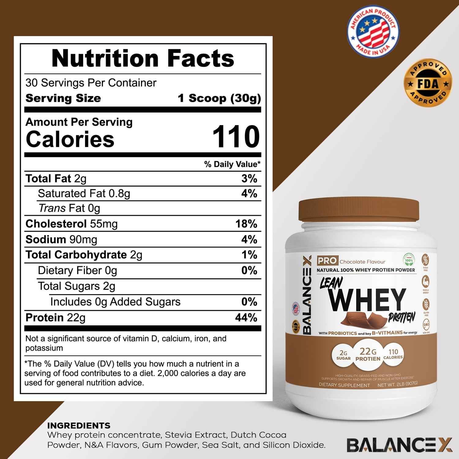Natural Lean Whey Protein: Sculpt Your Strength (Chocolate) 2LBS - Clearance Sale