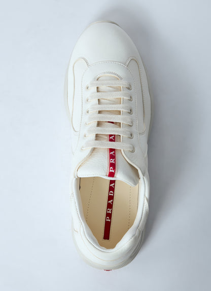 Prada Men Leather Low-Top Sneakers by Luosophy