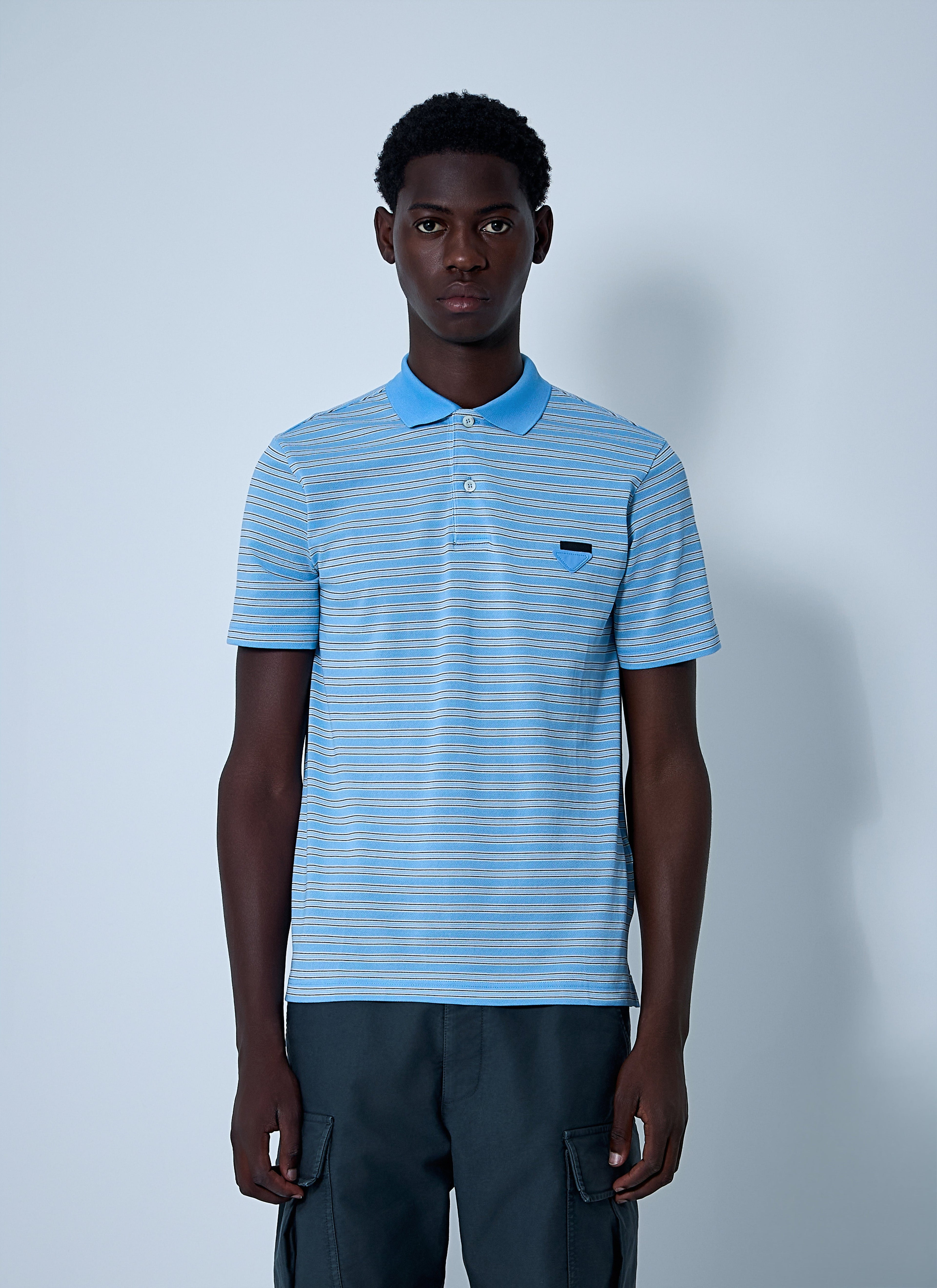 Prada Men Logo Motif Polo Shirt 
