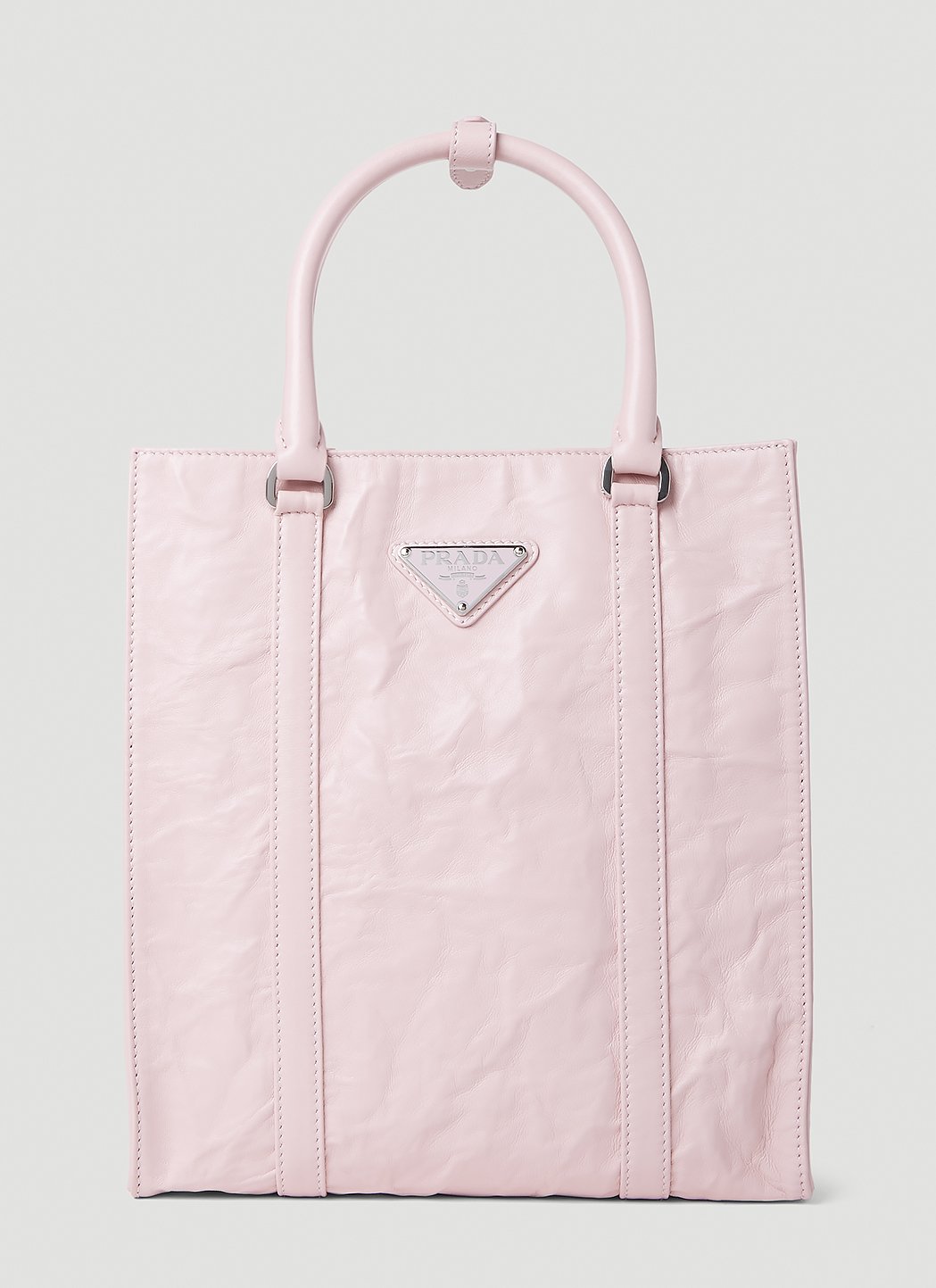 Prada Women Crinkled Leather Tote Bag by Luosophy