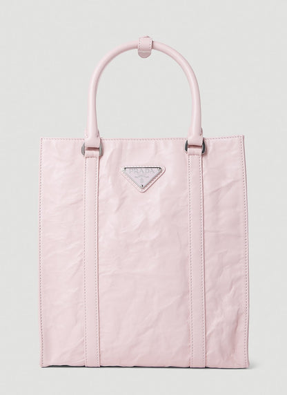 Prada Women Crinkled Leather Tote Bag by Luosophy