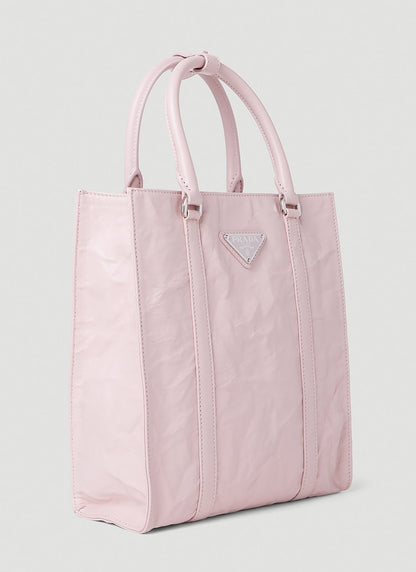 Prada Women Crinkled Leather Tote Bag by Luosophy