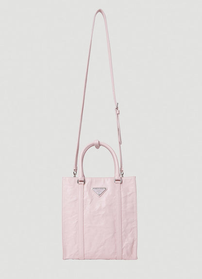 Prada Women Crinkled Leather Tote Bag by Luosophy
