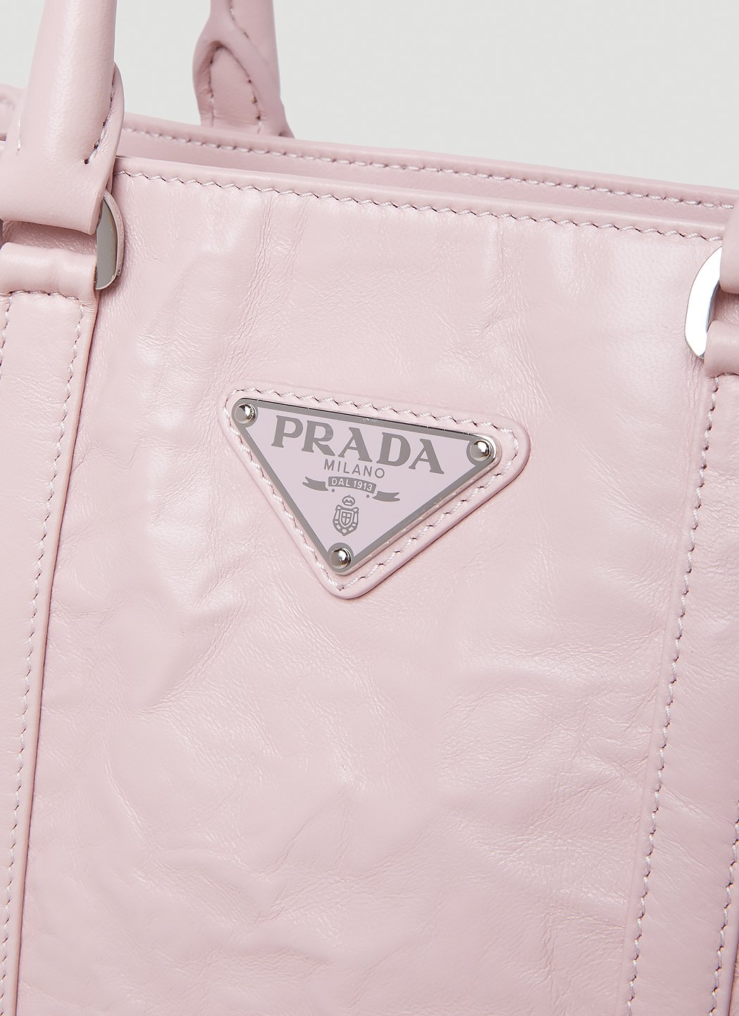Prada Women Crinkled Leather Tote Bag by Luosophy