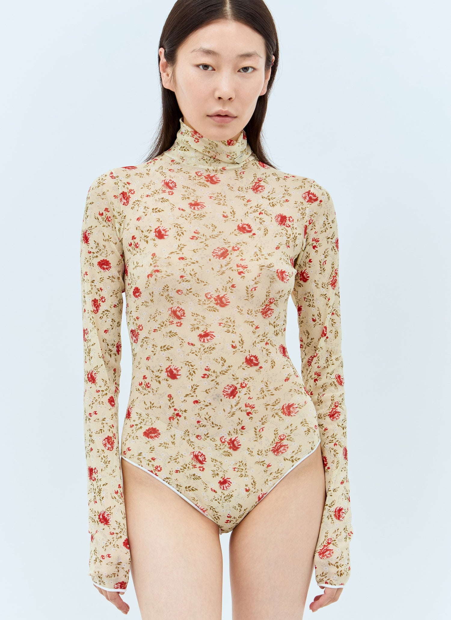 Prada Women Printed Stretch Tulle Bodysuit by Luosophy