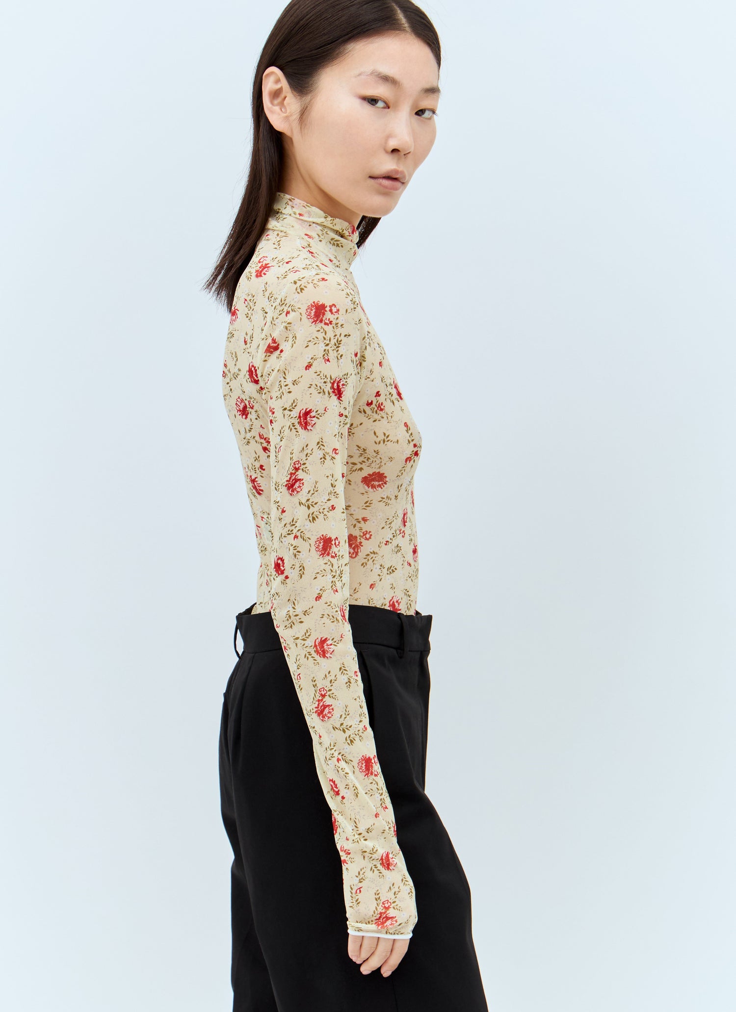 Prada Women Printed Stretch Tulle Bodysuit by Luosophy