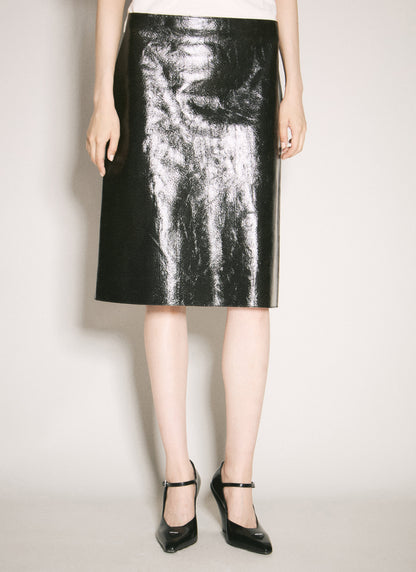 Prada Women Craquelé Leather Skirt by Luosophy