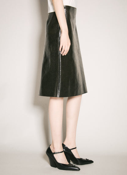 Prada Women Craquelé Leather Skirt by Luosophy