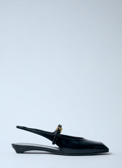 Prada women leather slingback ballerina pumps