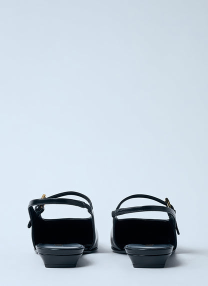 Prada women leather slingback ballerina pumps