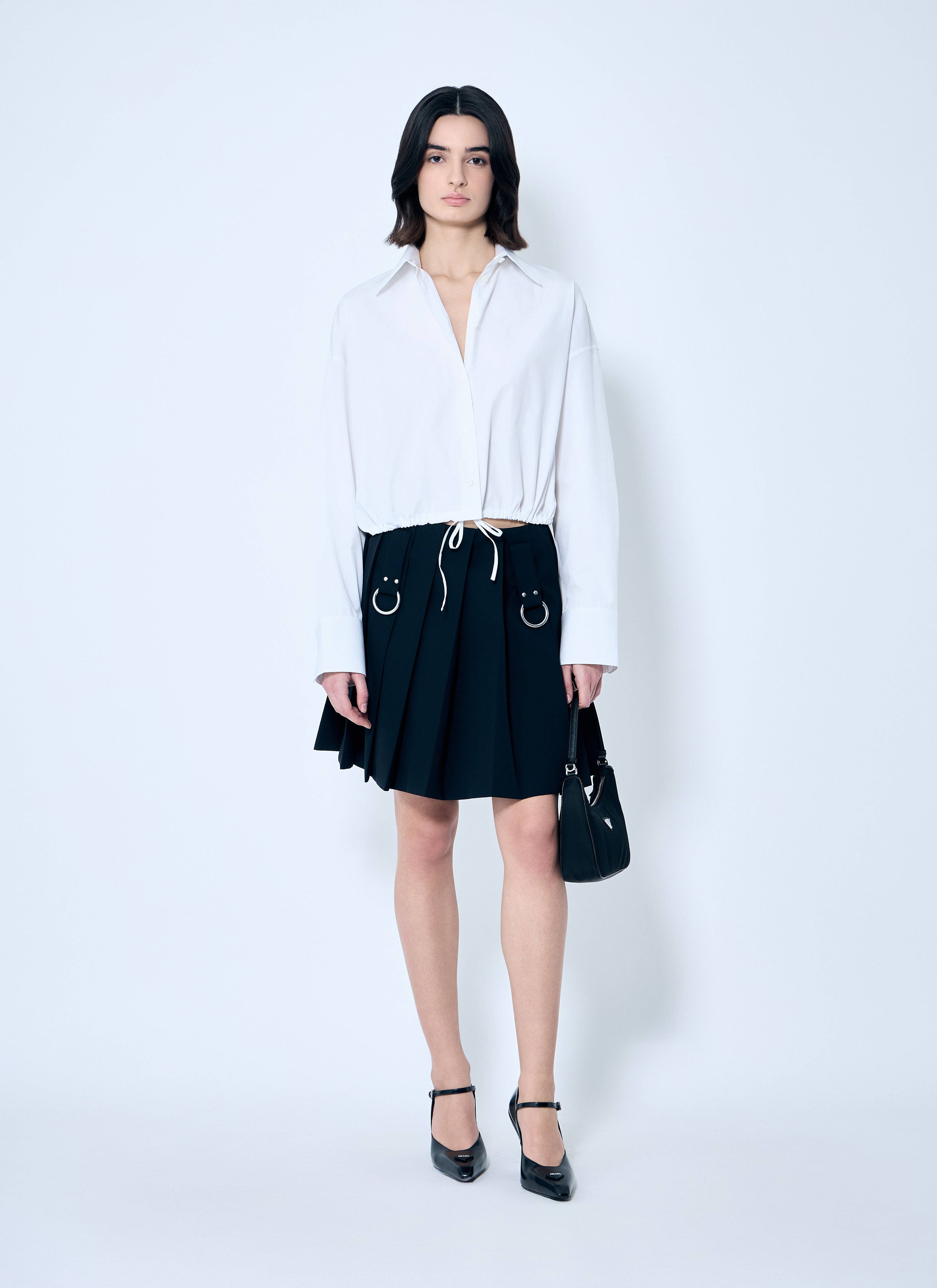 Prada Women Pleated Wool Skirt by Luosophy