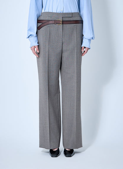 Prada Women Technical Wool Pants With Printed Belt by Luosophy