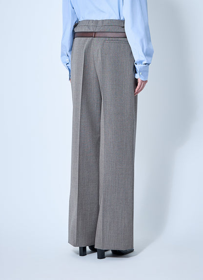 Prada Women Technical Wool Pants With Printed Belt by Luosophy