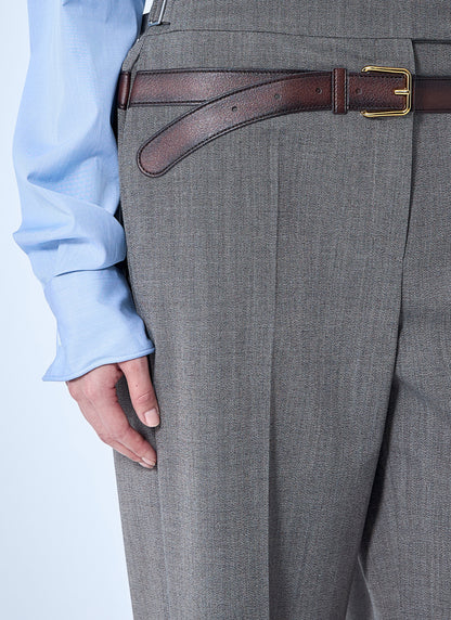 Prada Women Technical Wool Pants With Printed Belt by Luosophy
