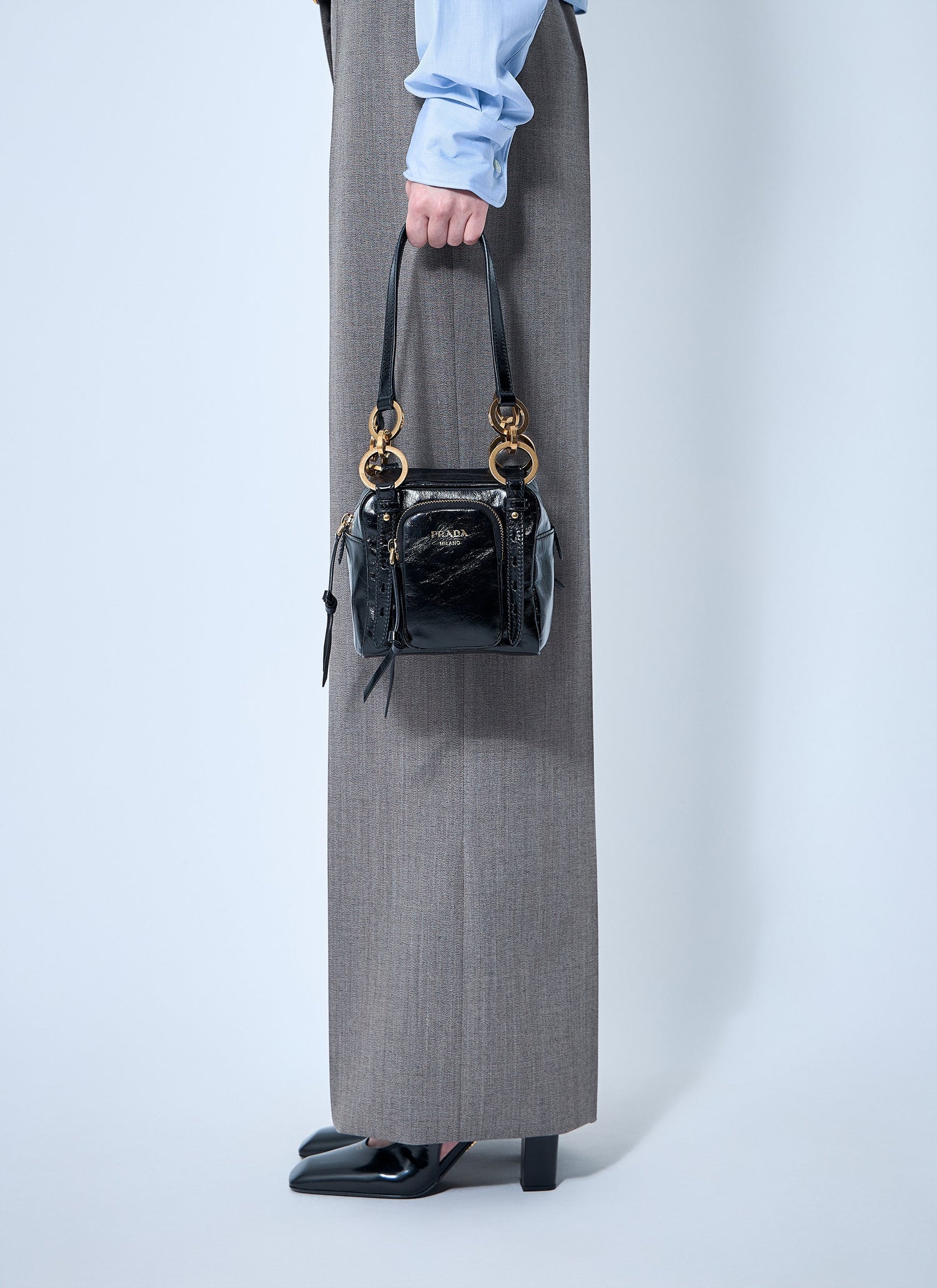 Prada Women Mini Dangle Leather Handbag by Luosophy