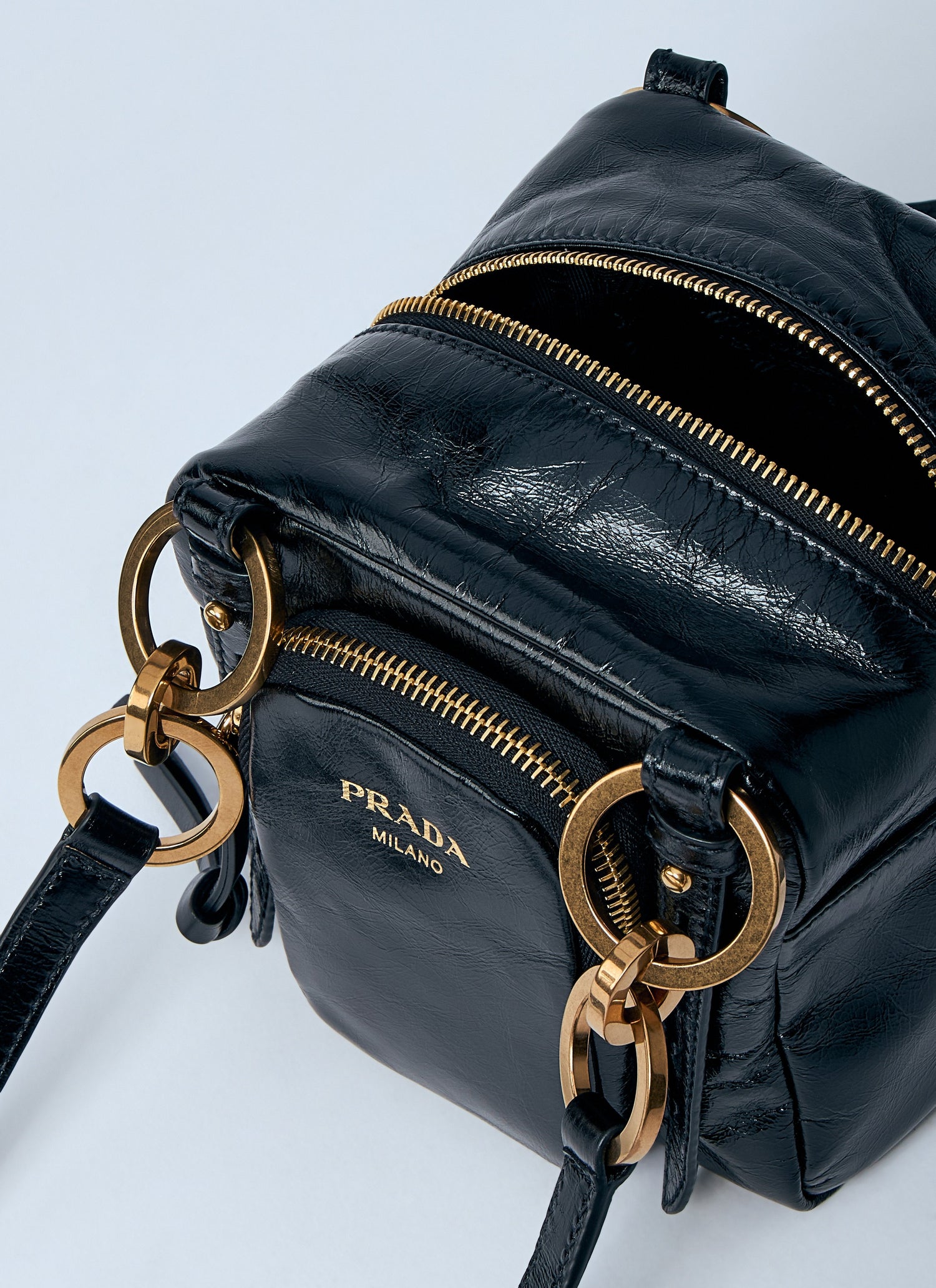 Prada Women Mini Dangle Leather Handbag by Luosophy