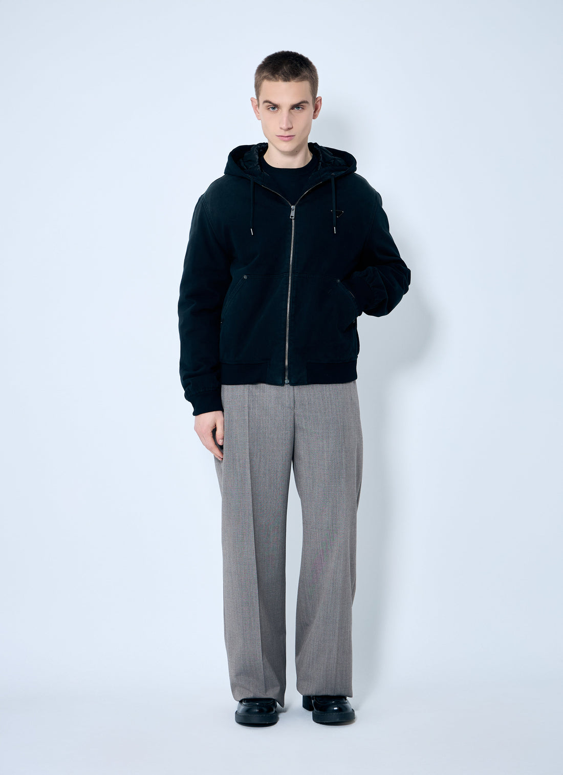Prada Men Belted Tailored Wool-Blend Pants by Luosophy