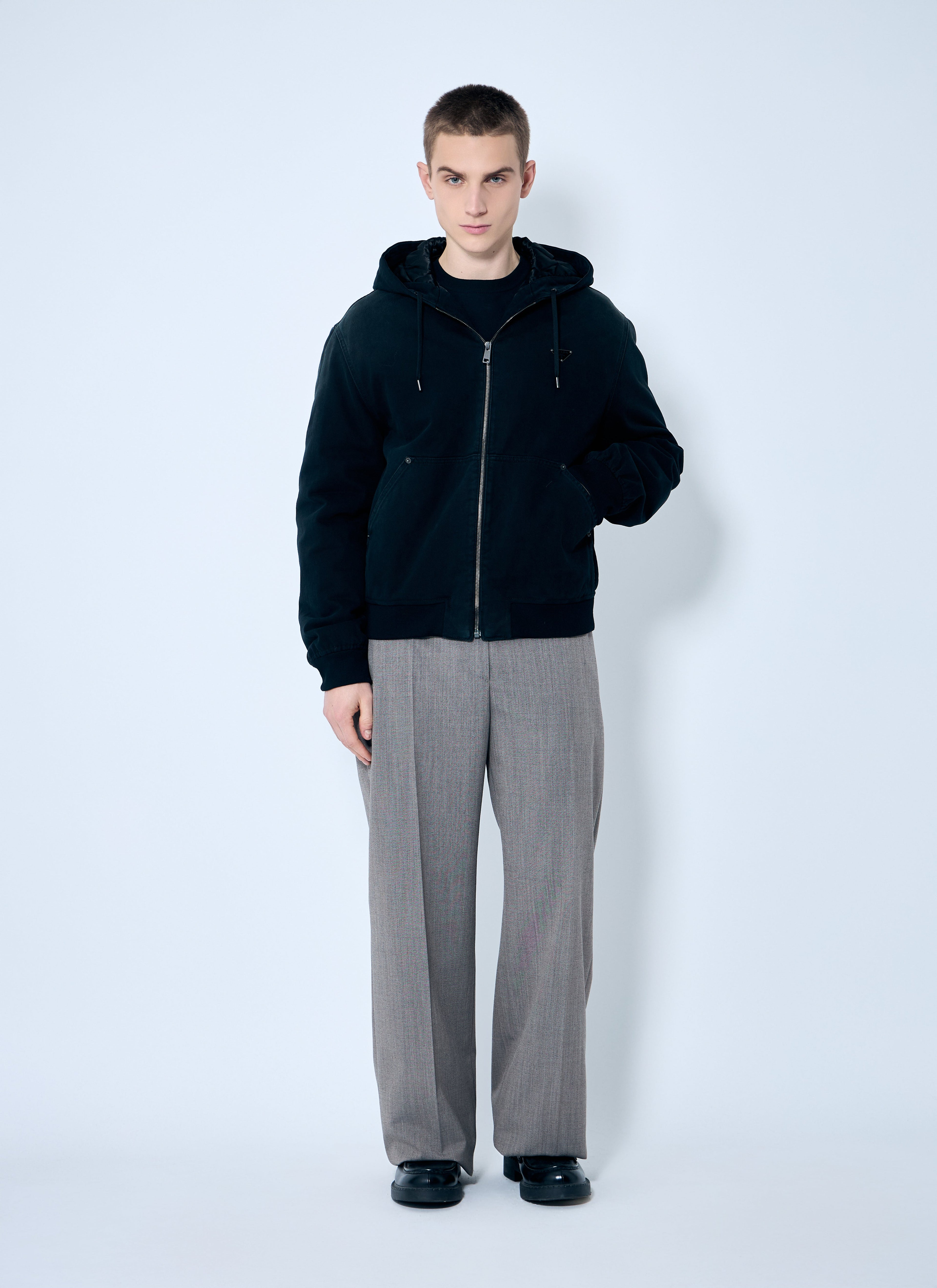 Prada Men Belted Tailored Wool-Blend Pants by Luosophy
