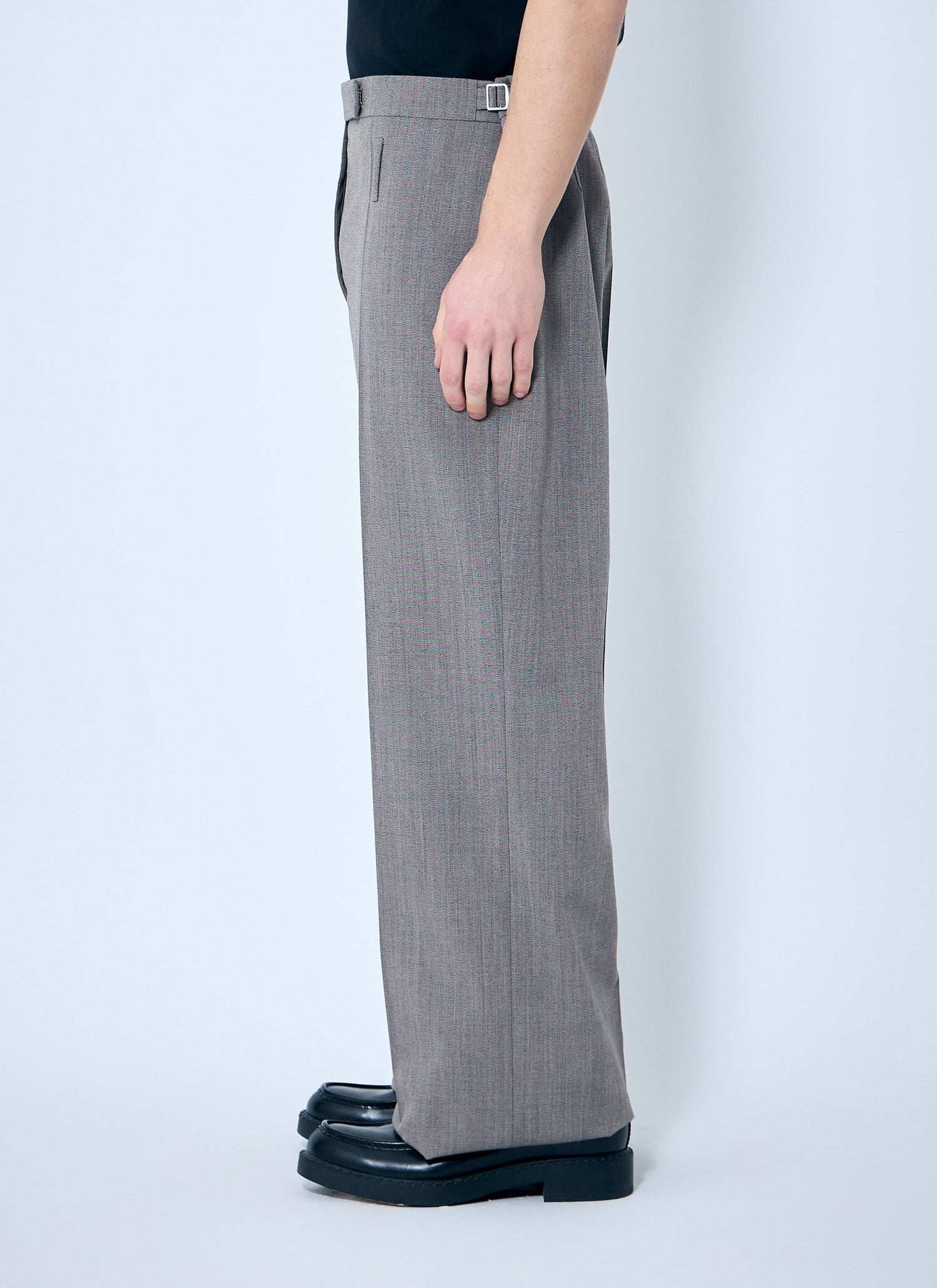 Prada Men Belted Tailored Wool-Blend Pants by Luosophy