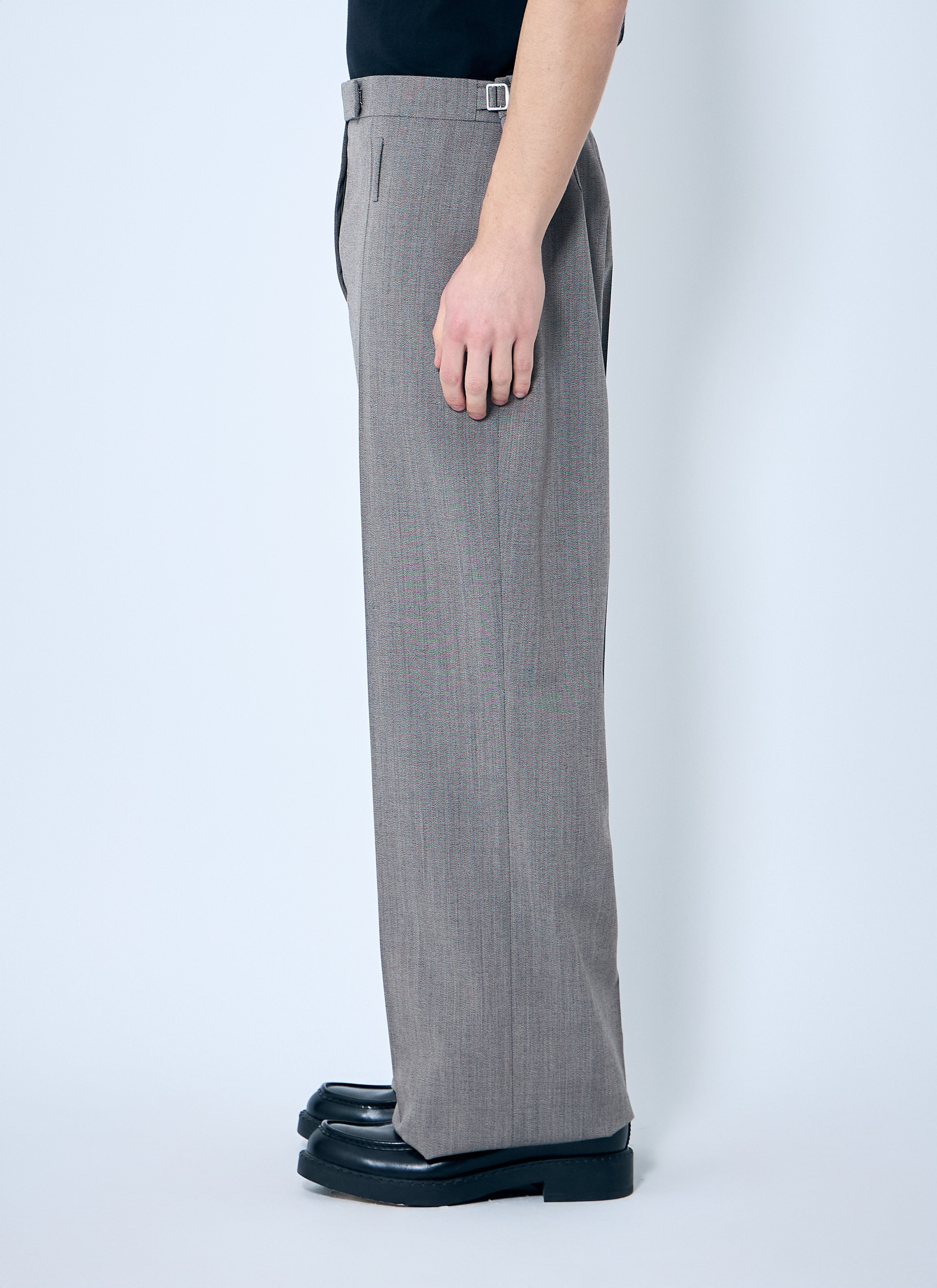 Prada Men Belted Tailored Wool-Blend Pants by Luosophy