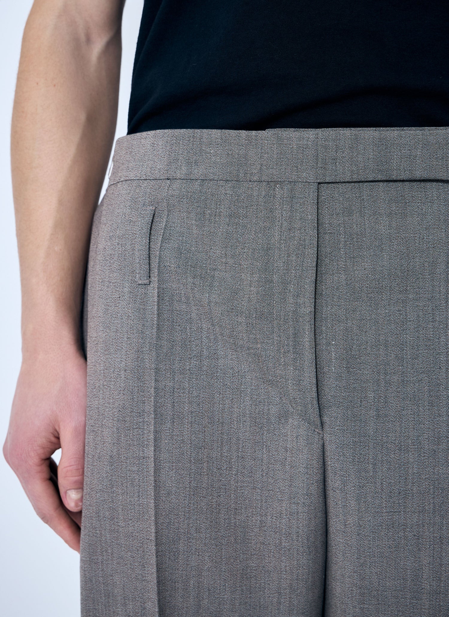 Prada Men Belted Tailored Wool-Blend Pants by Luosophy