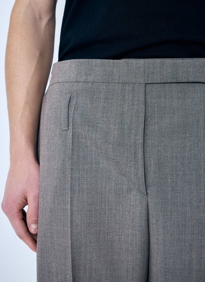 Prada Men Belted Tailored Wool-Blend Pants by Luosophy
