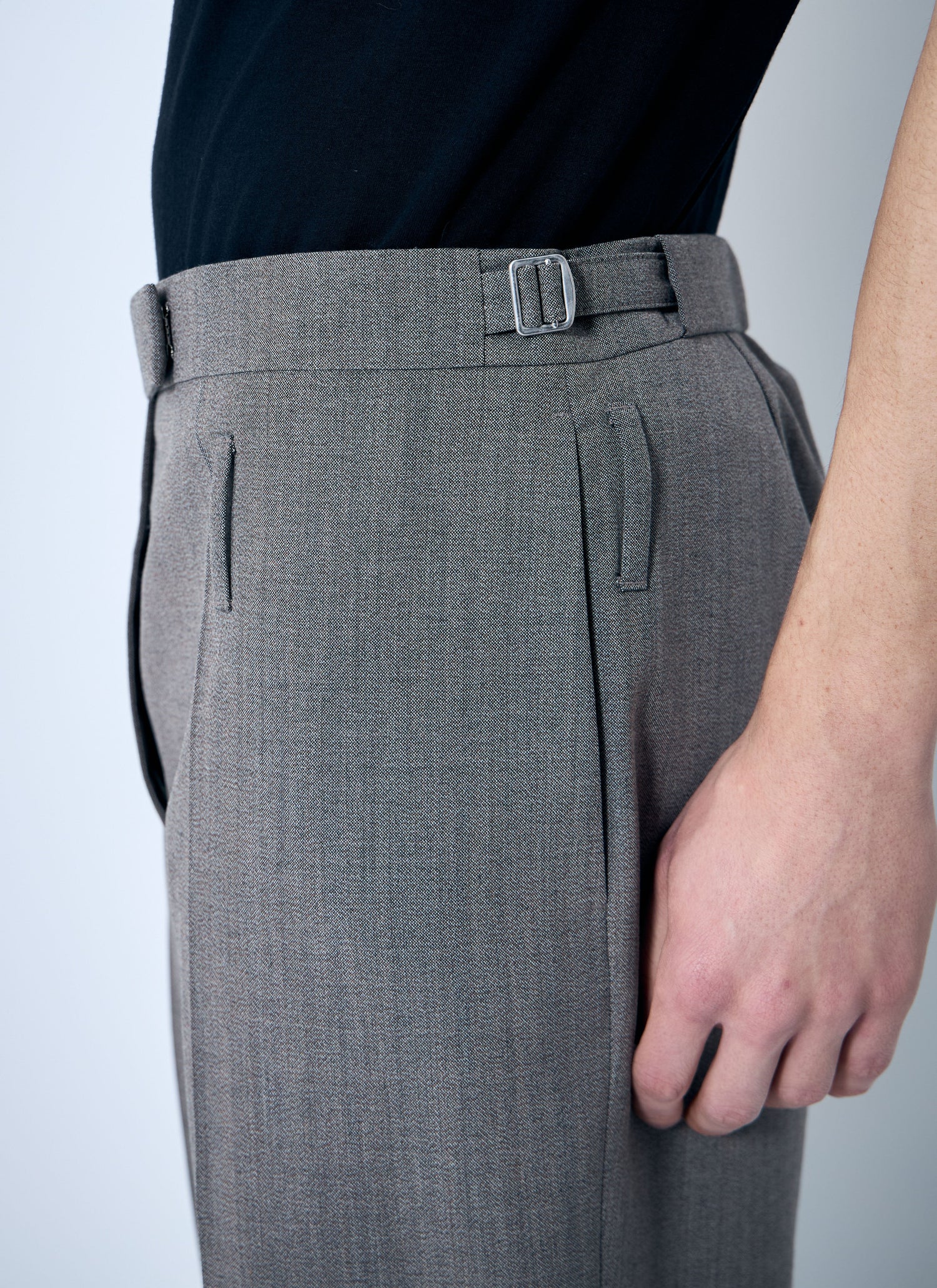 Prada Men Belted Tailored Wool-Blend Pants by Luosophy