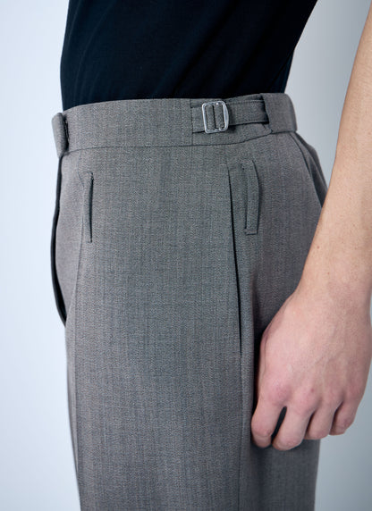 Prada Men Belted Tailored Wool-Blend Pants by Luosophy