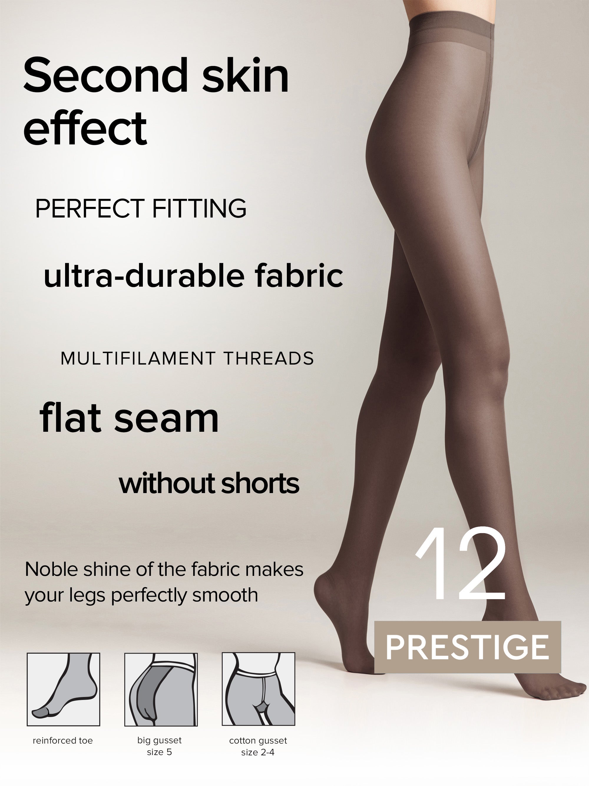 Tights Conte Prestige 12 Den - Sheer to Waist Noble Shine by TheRanok.com