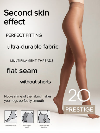 Tights Conte Prestige 20 Den - Sheer to Waist Noble Shine  DestGlow